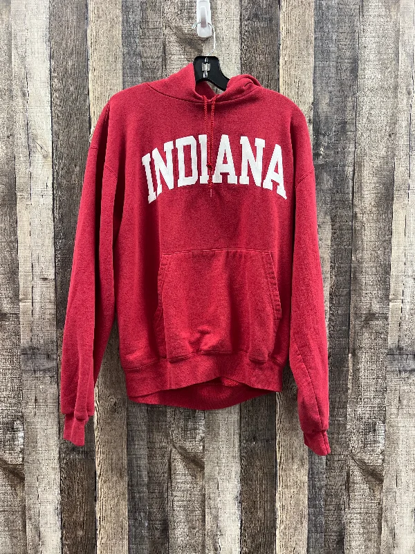 Sweatshirt Hoodie By Champion In Red, Size: L