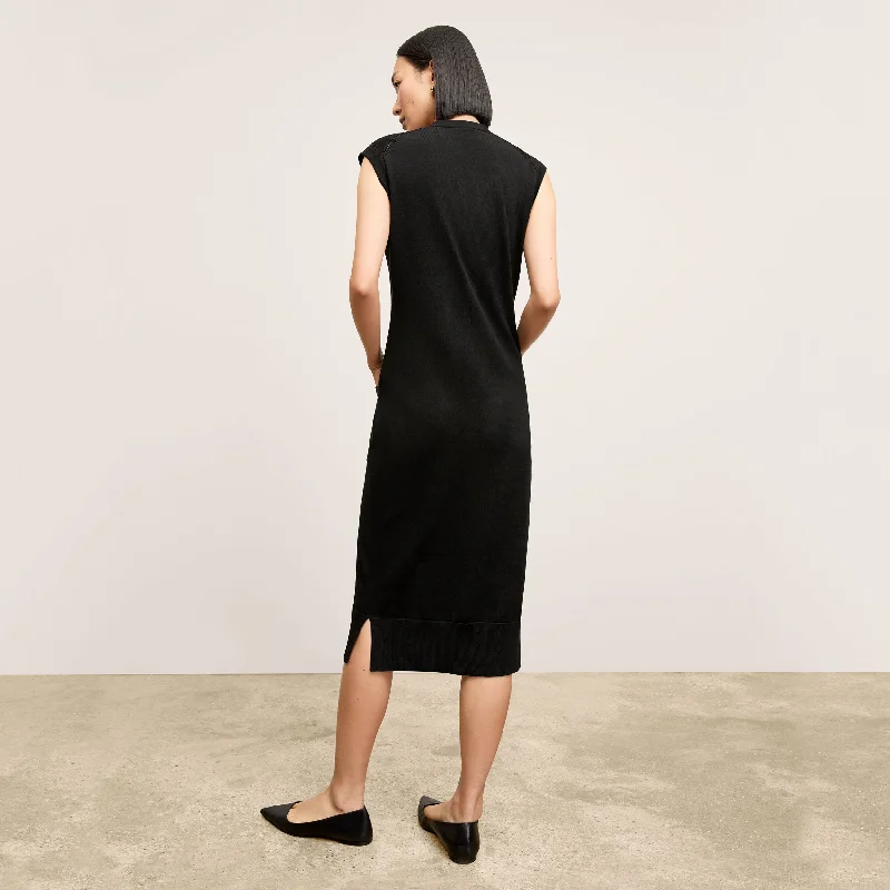 Toula Vest Dress - Cotton Silk Knit :: Black