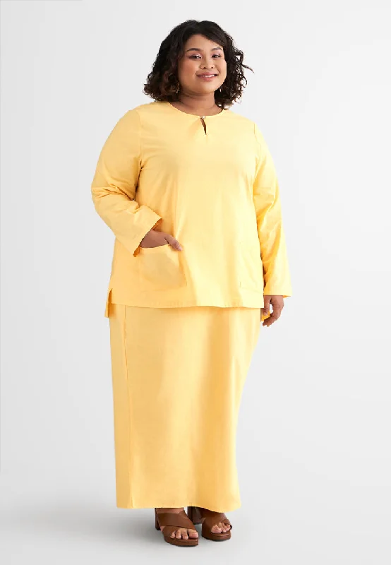 Zaheera Mix-N-Match Plain Kurung Top - Yellow