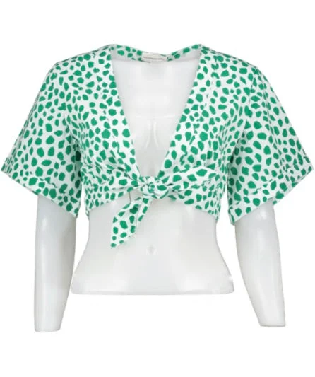 Alexandra Miro Miro Sandie Tie Top Green Print UK XS