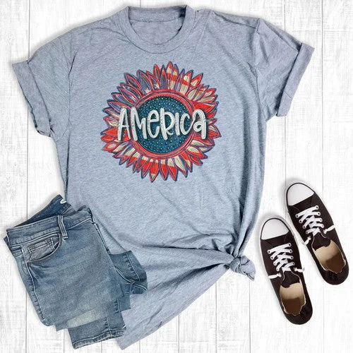 American Flower Graphic Tee