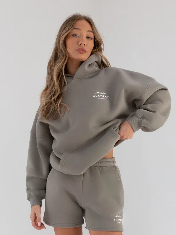 Italia Oversized Hoodie - Stone Grey