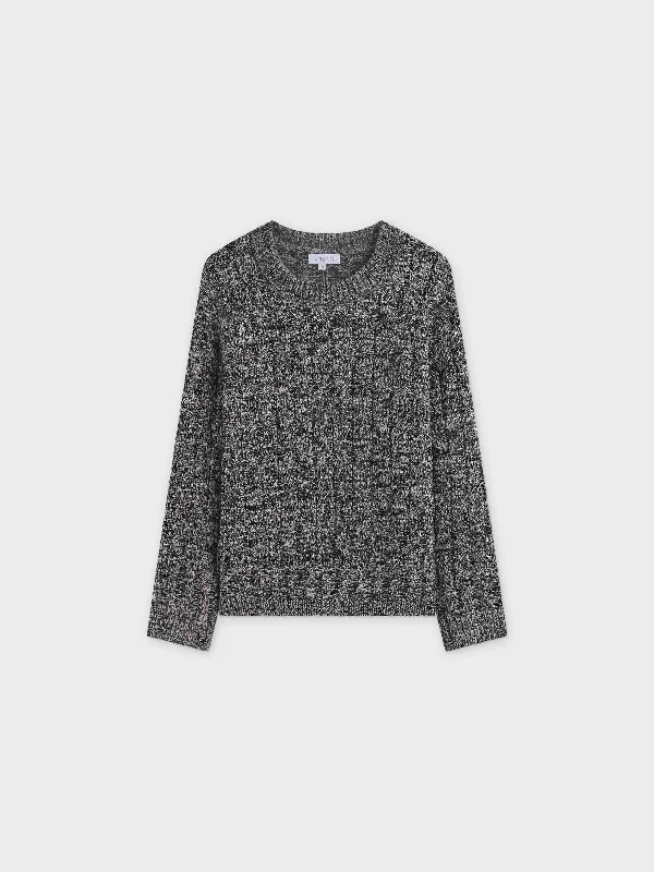 Chunky Heathered Cable sweater-Black/Tan