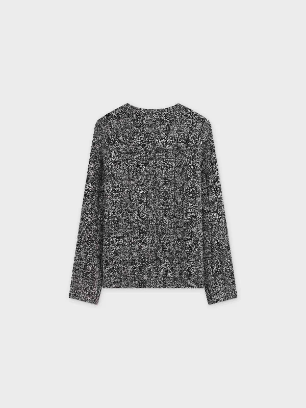 Chunky Heathered Cable sweater-Black/Tan