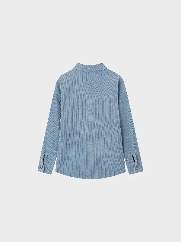 Corduroy Shacket-Ocean Blue