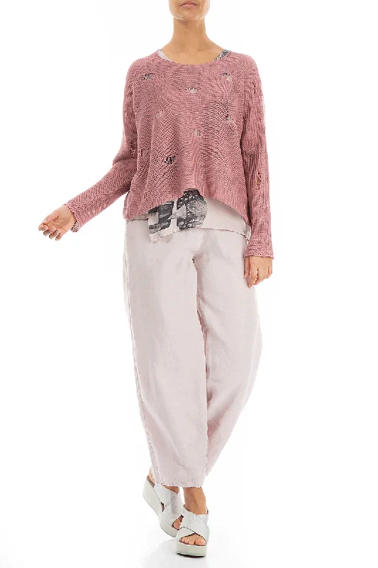 Cut Out Rose Linen Jumper