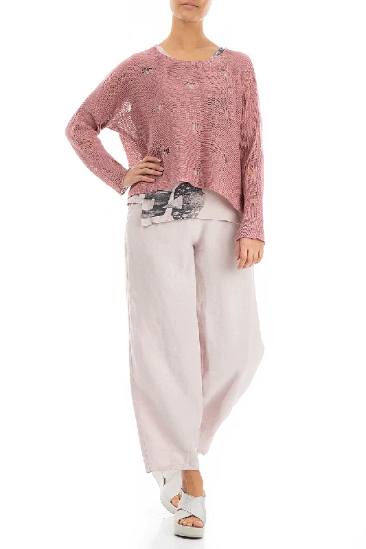 Cut Out Rose Linen Jumper