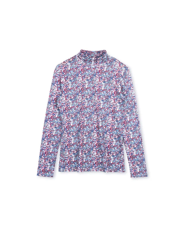 Daisy Printed Fitted Turtleneck