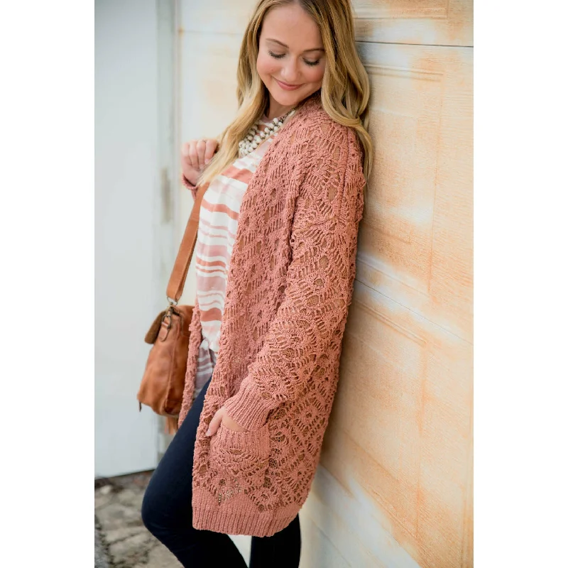 Diamond Knit Tunic Cardigan