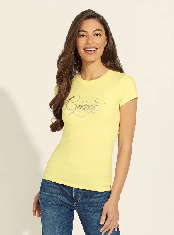 Eco Yellow Glitzy Logo T-Shirt