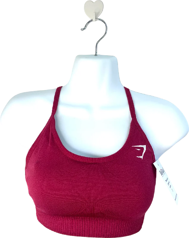 gymshark Red Seamless Energy Sports Bra UK S