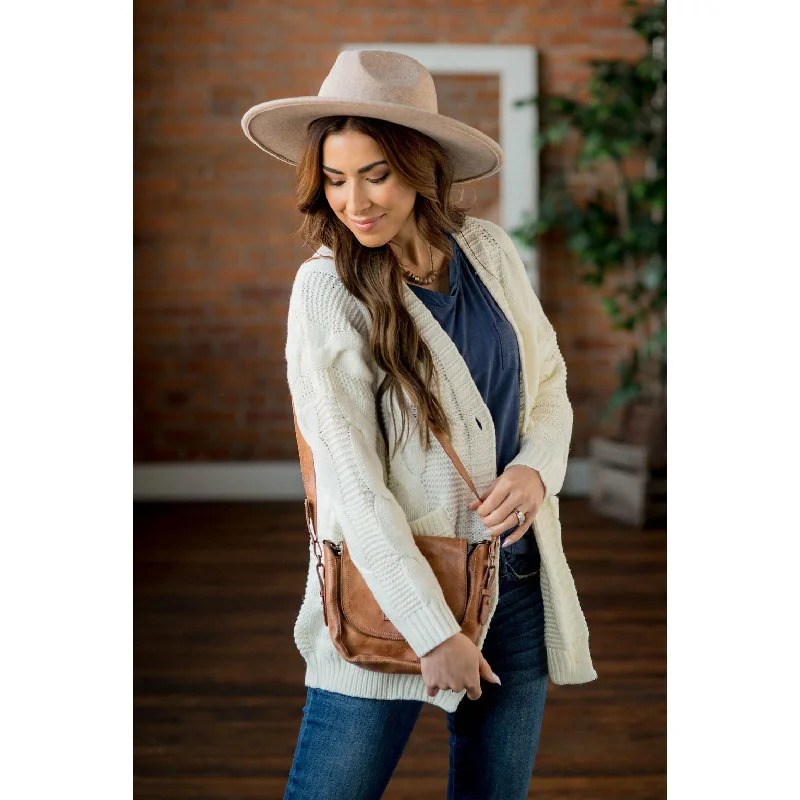 Intricately Detailed Knit Tunic Cardigan