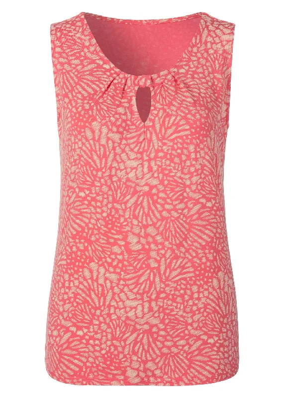 Printed keyhole tank - Pink & White