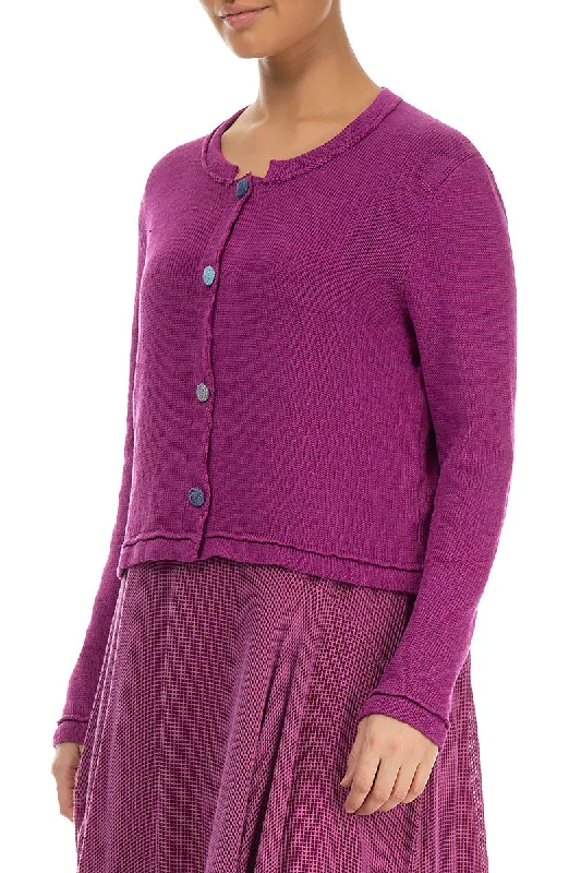 Knitted Buttons Orchid Linen Cardigan