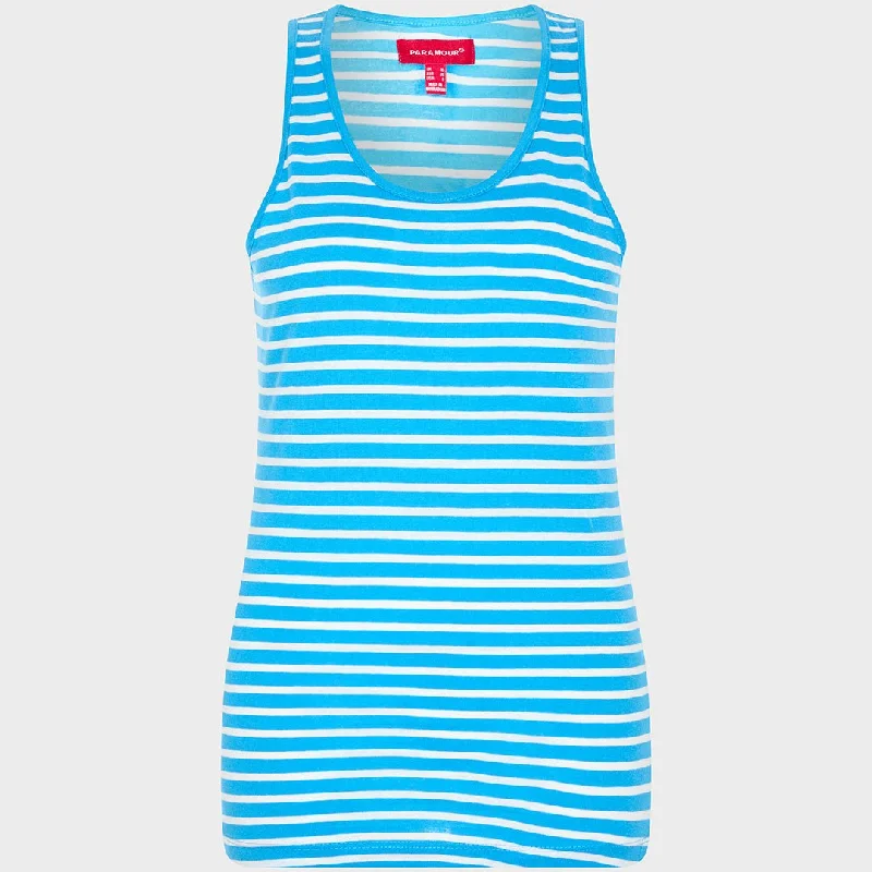 Ladies Cornflower Striped Vest