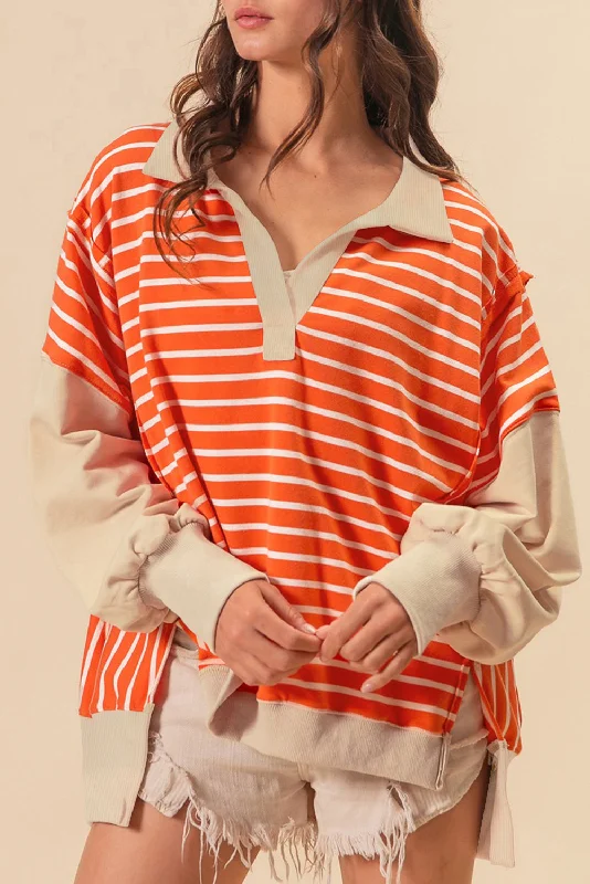 Mori Striped Loose Sweatshirt | S-XL