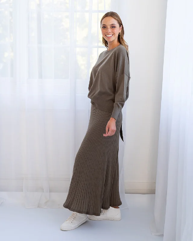 Rebecca Knit Skirt - Khaki