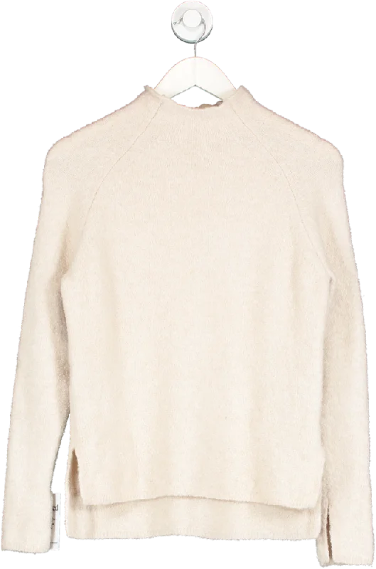 REISS Cream Sandrine Oatmeal Funnel Neck Boucle Tunic UK XS