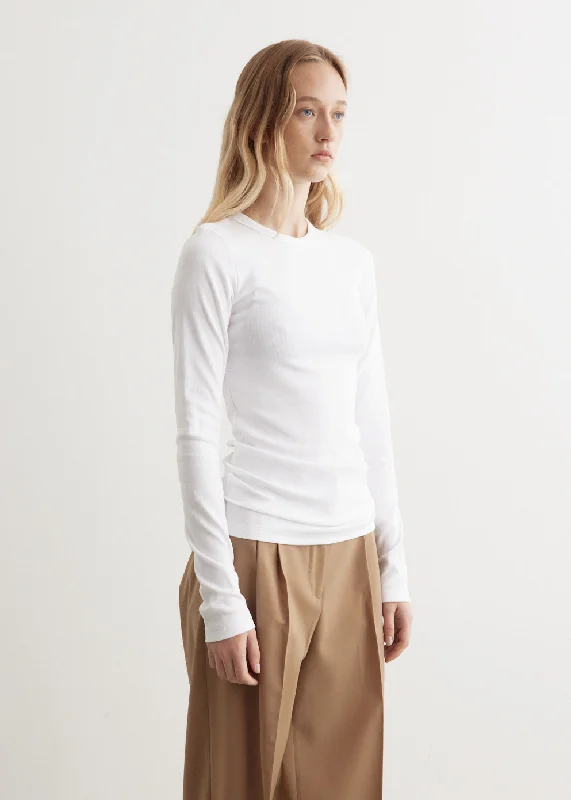 Ribbed Cotton Crewneck Top