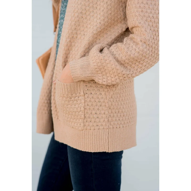 Ribbed Trim Knit Cardigan