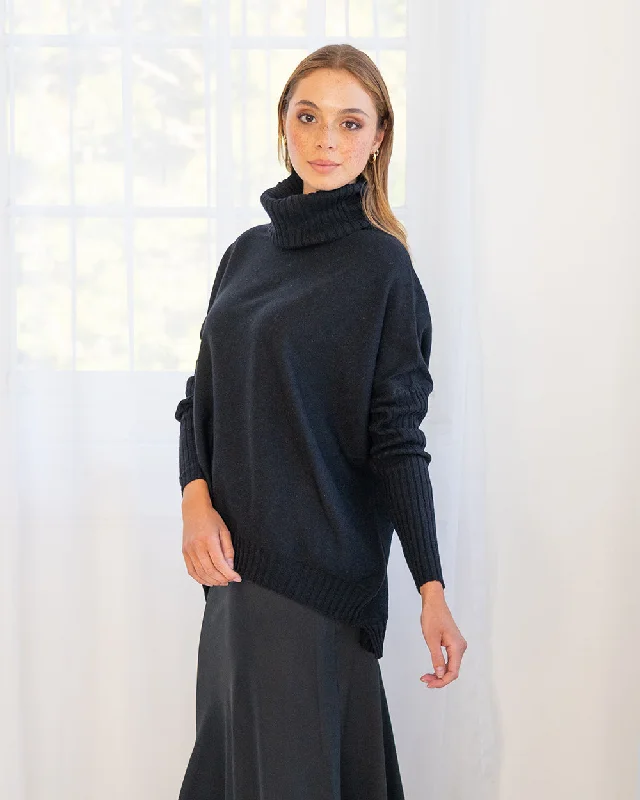 Sinead Roll Neck Knit - Black