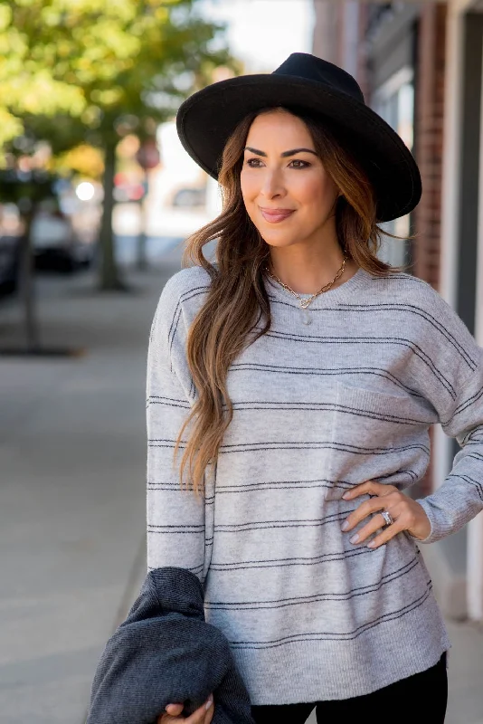 Striped So Soft Pocket Sweater