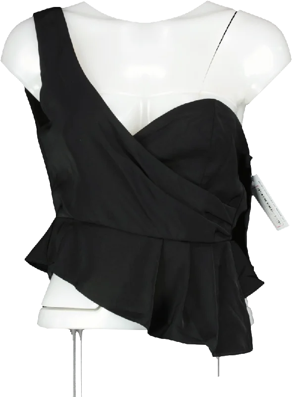 Superdown Black Karlie One Shoulder Top UK XS