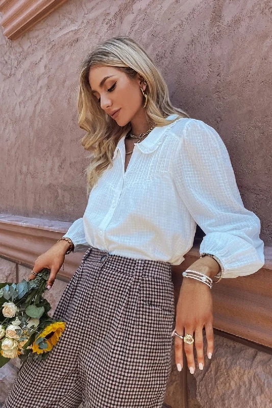 Textured Shirt in White Blouse