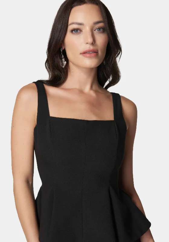 Thin Strap Peplum Top