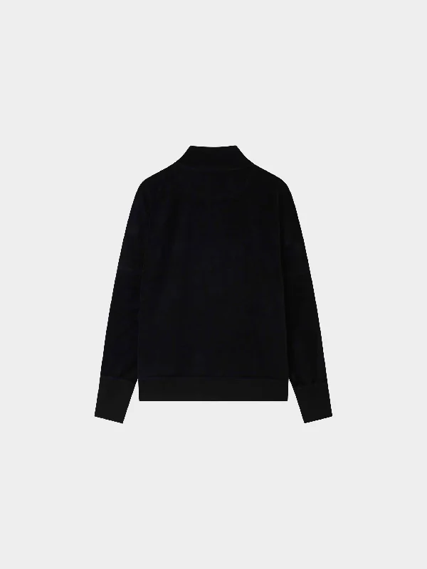 Velour Half Zip-Black