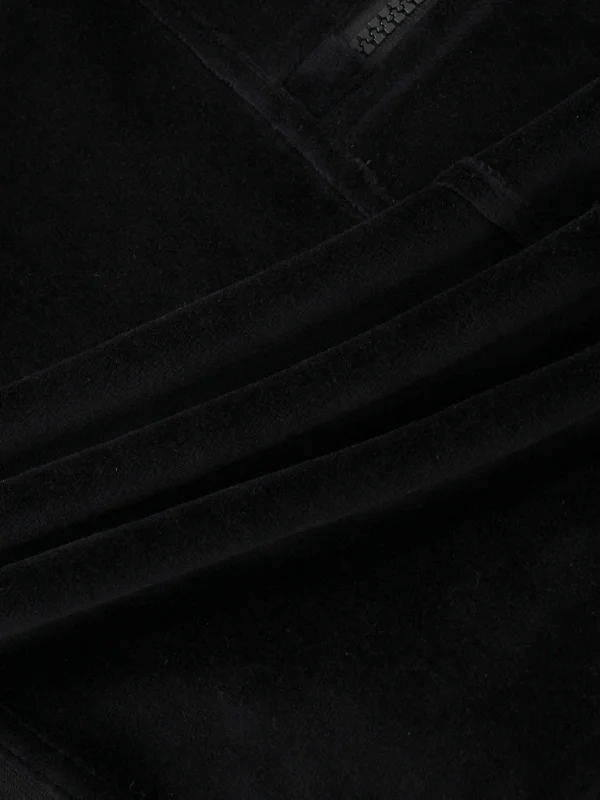 Velour Half Zip-Black