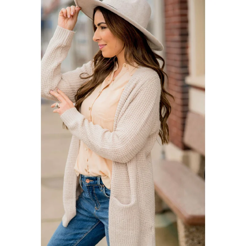 Heavy Waffle Knit Cardigan