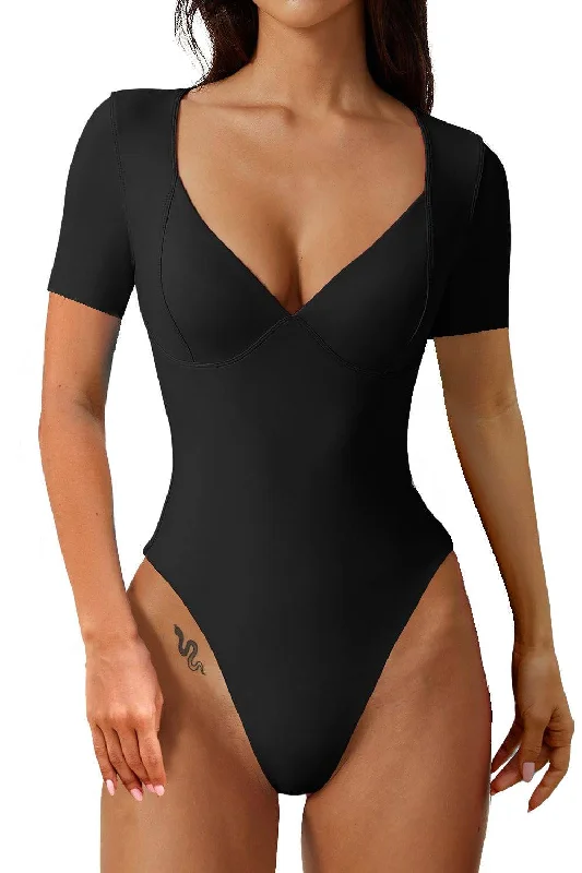 Short Sleeve V-neck Bodysuit