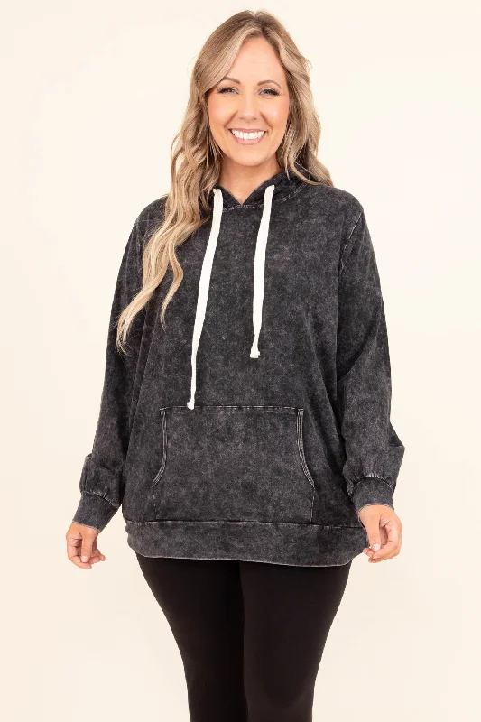 Won't Stop Dreaming Hoodie, Charcoal Mineral Wash