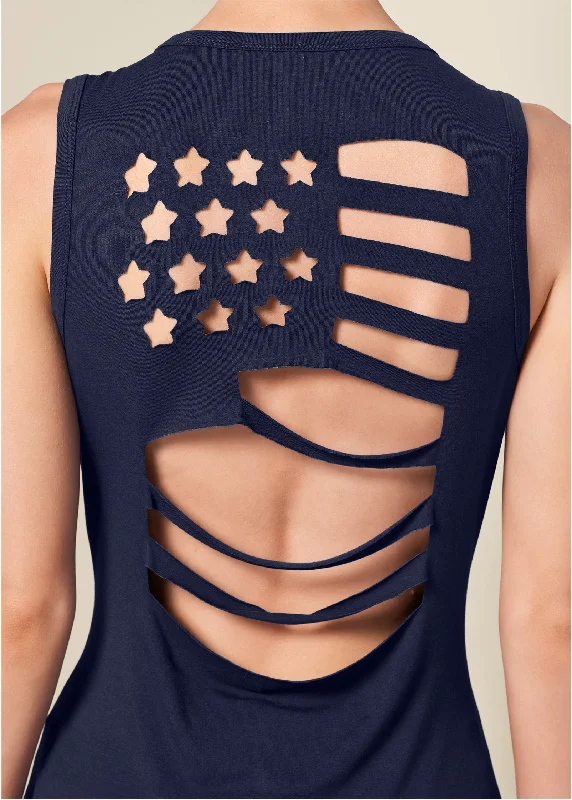 Flag cut out top - Navy