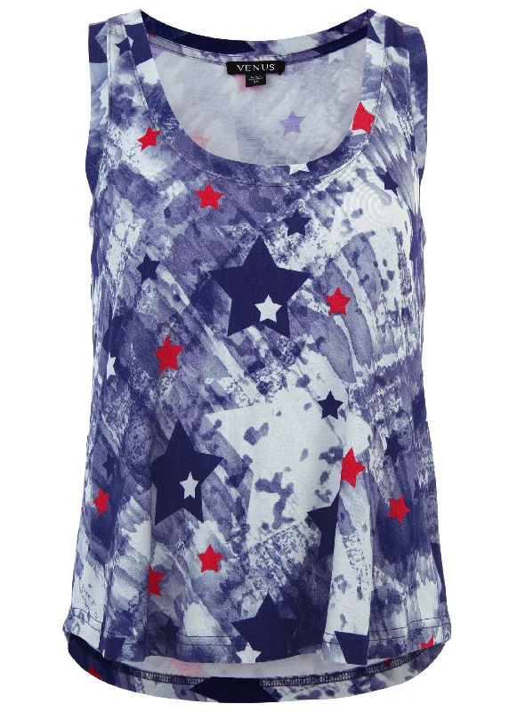 Scoop neck tank - Boardwalk Stars